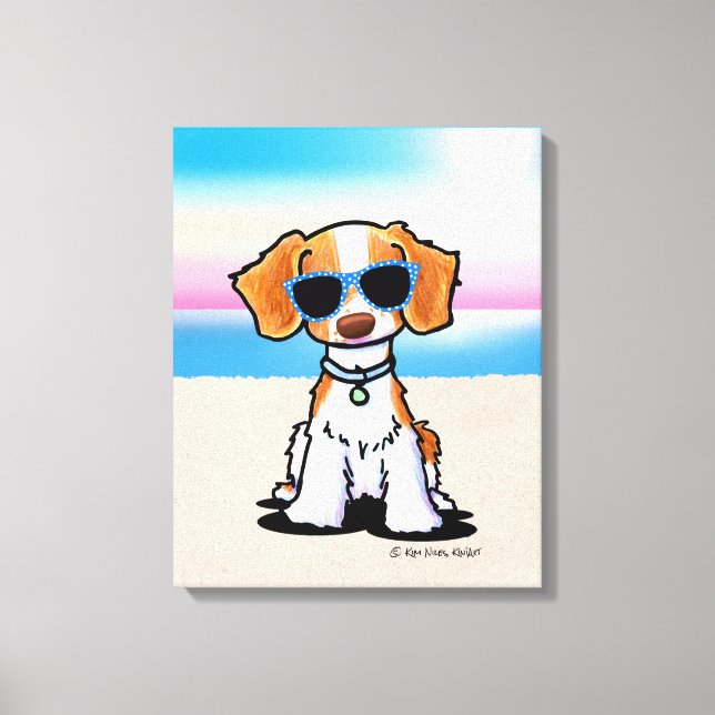 Lienzo KiniArt Brittany Dog Beach (Anverso)