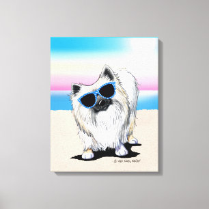 Lienzo KiniArt Chester Pomeranian Dog Beach