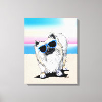 KiniArt Chester Pomeranian Dog Beach Canvas