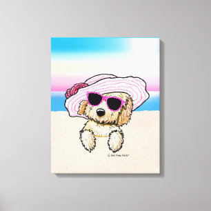 Lienzo KiniArt Goldendoodle Dog Beach