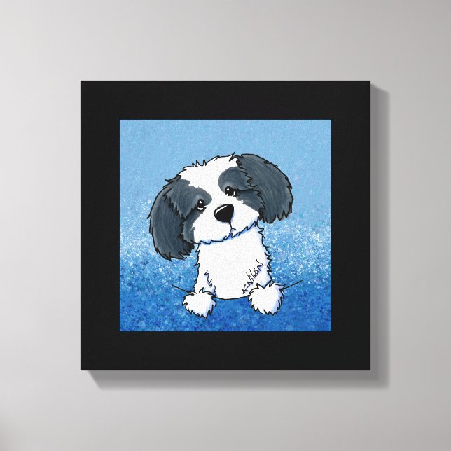 Lienzo KiniArt Havanese negro y blanco (Anverso)