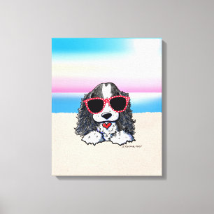 Lienzo KiniArt Parti Cocker Spaniel Dog Beach