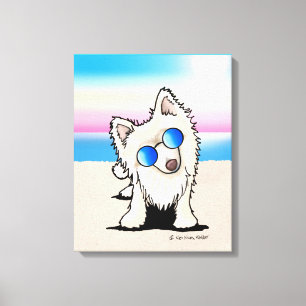 Lienzo KiniArt Pomeranian Dog Beach