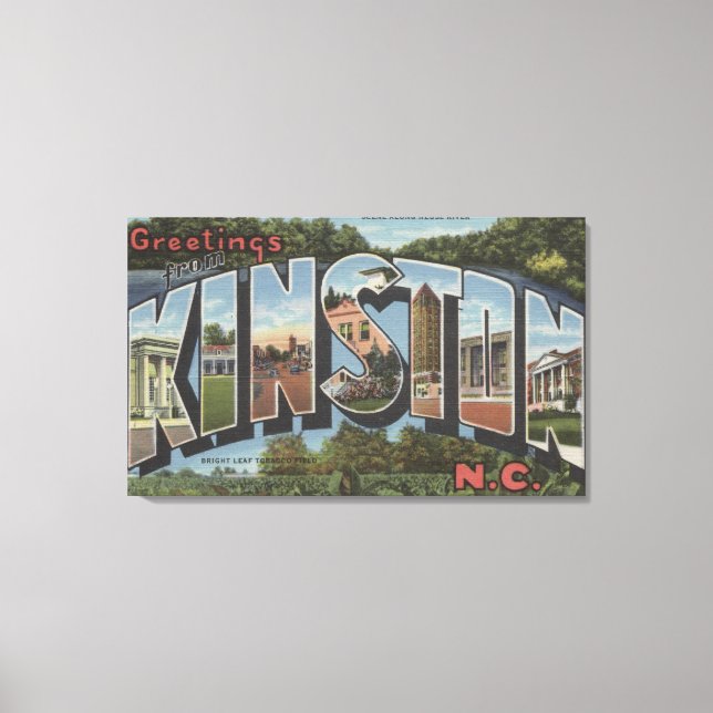 Lienzo Kinston, Carolina del Norte - Escenas de letras gr (Anverso)