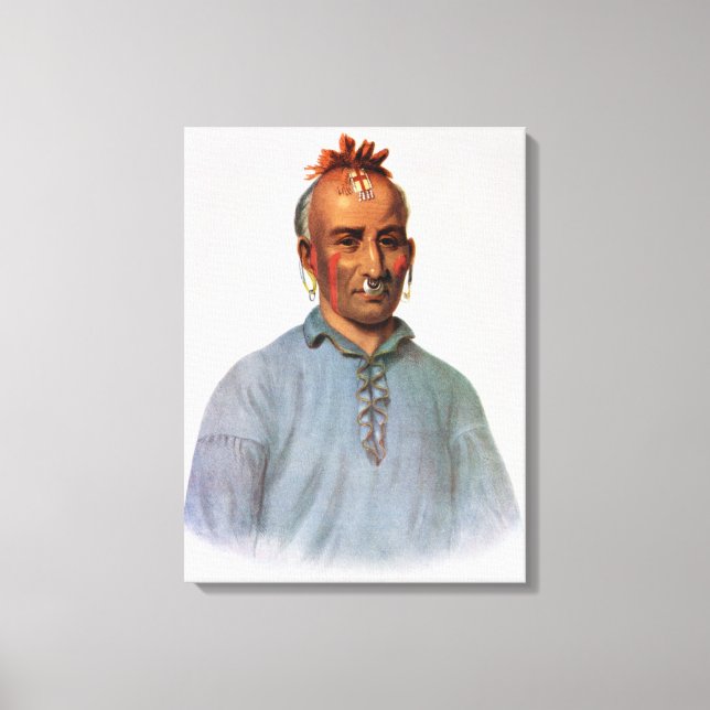 Lienzo Kish-Kal-Wa, jefe de Shawnee (Anverso)