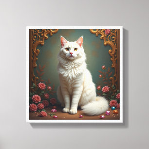 Lienzo Kit de Pintura de Diamantes White Cat 5D 