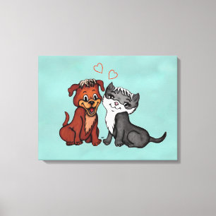 Lienzo Kitty y Puppy