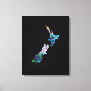 LIENZO KIWI NUEVA ZEALAND MAP PAUA