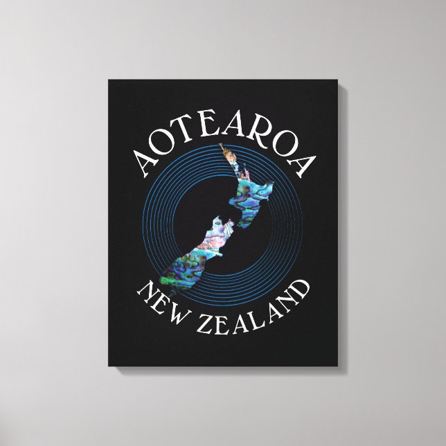 LIENZO KIWI NUEVA ZEALAND MAP PAUA (Anverso)
