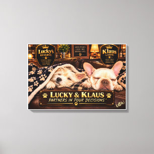 Lienzo Klaus y Lucky Mejores Amigos Socios en Decisiones 