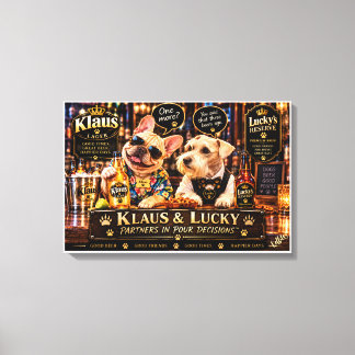 Lienzo Klaus y Lucky socios en decisiones de derrame dive