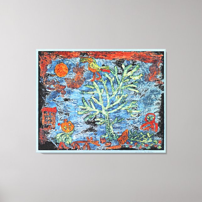 Lienzo Klee - Paisaje con álamos, (Anverso)