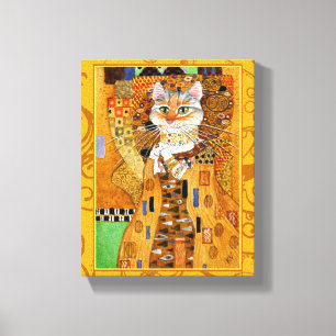 Lienzo Klimt Cat Woman in Gold
