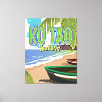 Ko Tao thailand poster de viajes vintage