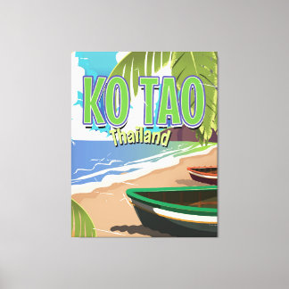 Lienzo Ko Tao thailand poster de viajes vintage