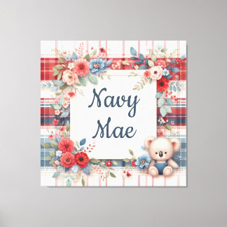 Lienzo Koala de retazos coordinando estampado de canas