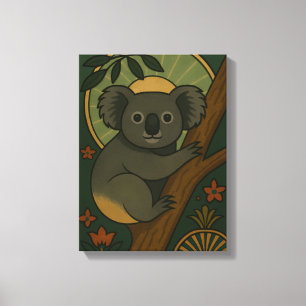 Lienzo Koala ornamental en Mandala Botánica