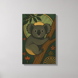 Lienzo Koala ornamental en Mandala Botánica