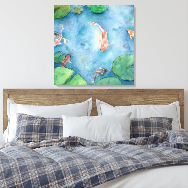 Lienzo Koi Fish Pond watercolor (Insitu(Dormitorio))