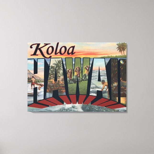 Lienzo Koloa, HawaiiEscenas de letras grandesKoloa, HI (Anverso)