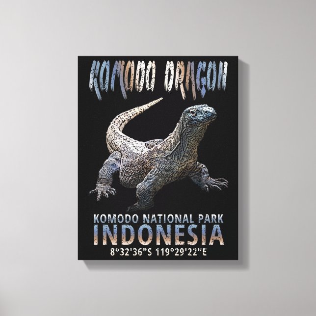 Lienzo Komodo Dragon - El mayor lagarto del mundo. (Anverso)