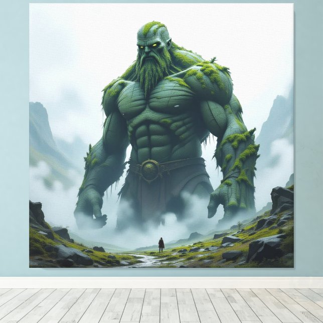 Lienzo „Kraft der Erde – Der uralte Steingigant“ (Insitu (piso de madera))