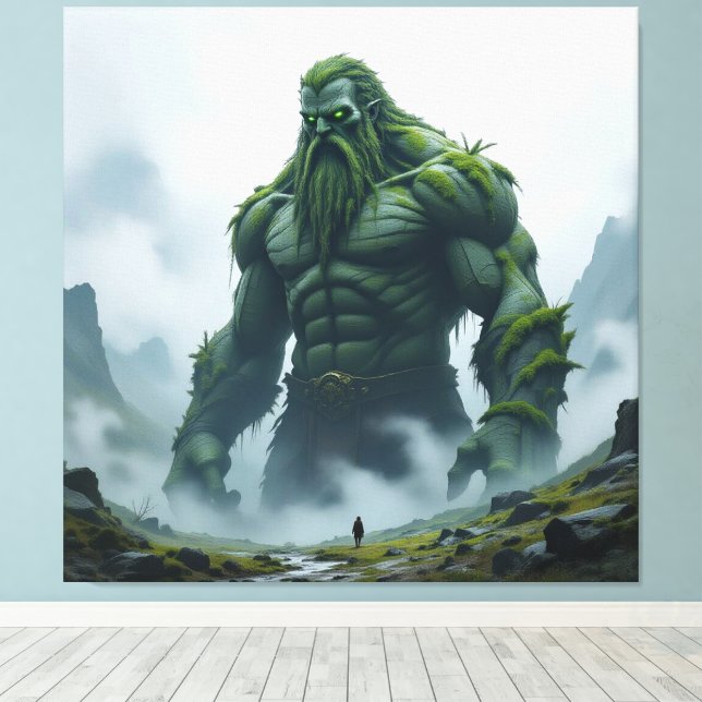 Lienzo „Kraft der Erde – Der uralte Steingigant“ (Insitu (piso de madera))