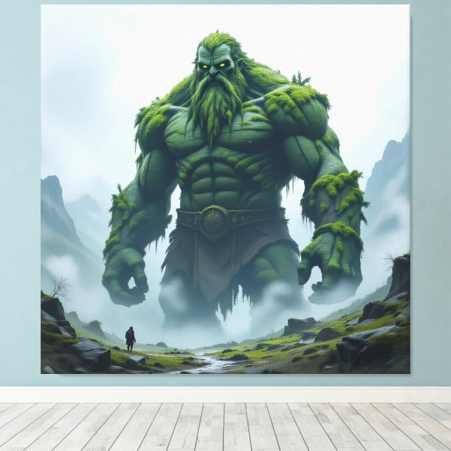 Lienzo „Kraft der Erde – Der uralte Steingigant“ (Insitu (piso de madera))