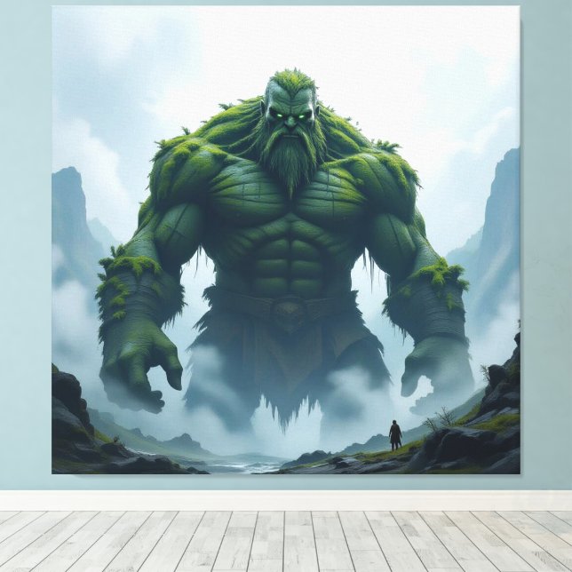 Lienzo „Kraft der Erde – Der uralte Steingigant“ (Insitu (piso de madera))