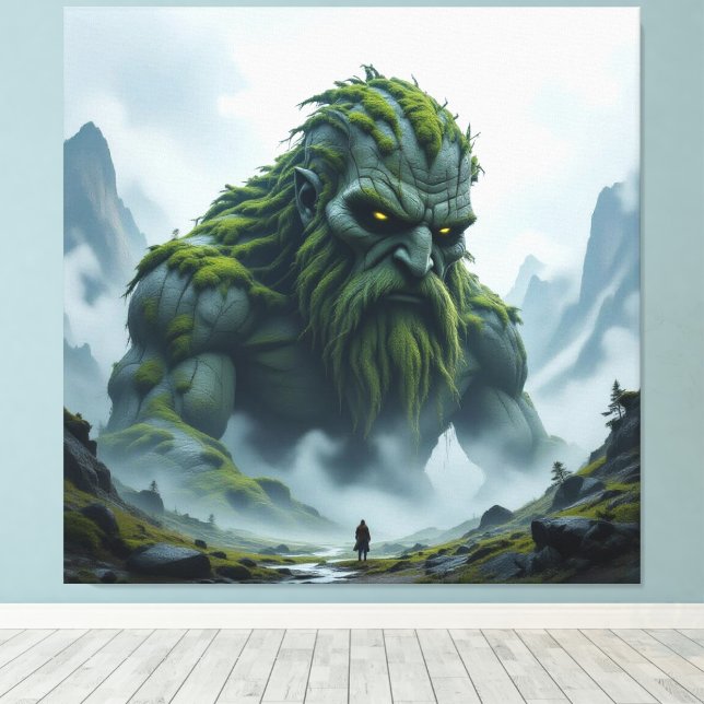 Lienzo „Kraft der Erde – Der uralte Steingigant“ (Insitu (piso de madera))