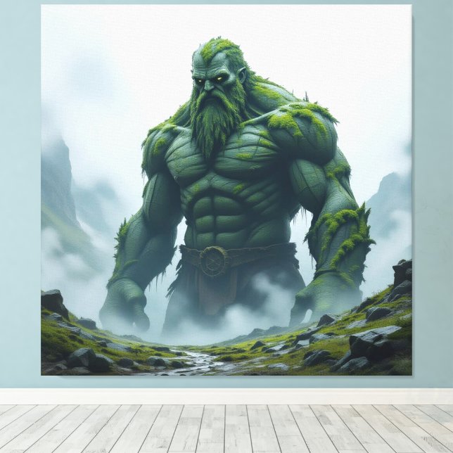 Lienzo „Kraft der Erde – Der uralte Steingigant“ (Insitu (piso de madera))