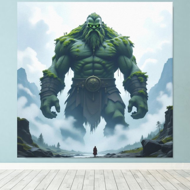 Lienzo „Kraft der Erde – Der uralte Steingigant“ (Insitu (piso de madera))