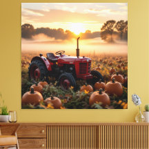 Kraft der Ernte – Traktor im Kürbisland