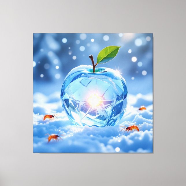 Lienzo „Kristallapfel im Glühwürmchenwinter“ (Anverso)