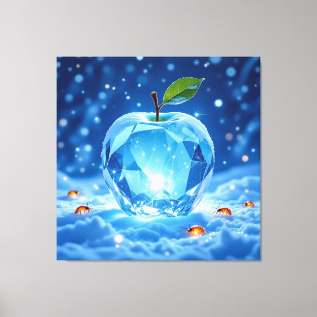 Lienzo „Kristallapfel im Glühwürmchenwinter“ (Anverso)