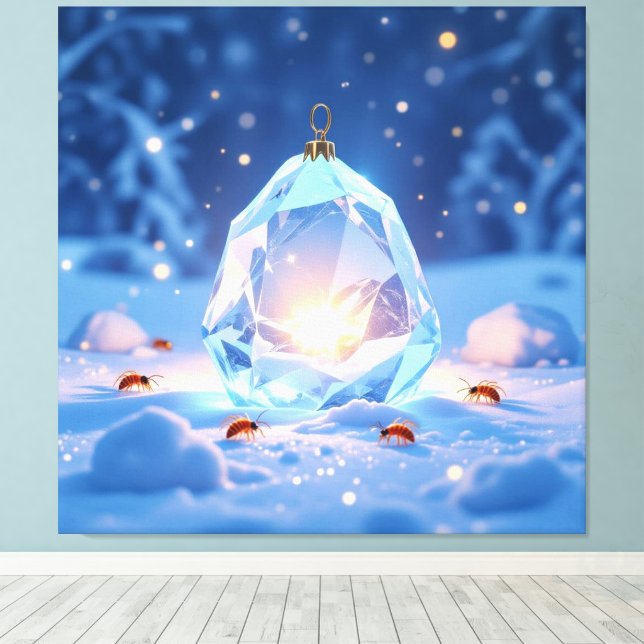 Lienzo „Kristallapfel im Glühwürmchenwinter“ (Insitu (piso de madera))