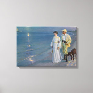 Lienzo Kroyer - El artista y su esposa en la playa