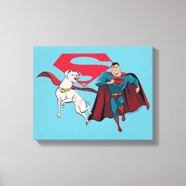 Lienzo Krypto y Superman (Anverso)