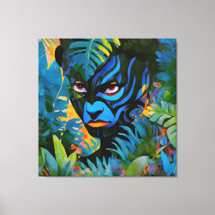 Lienzo "Kuiráya" - Hoja pintada - Mujeres En La Amazonía