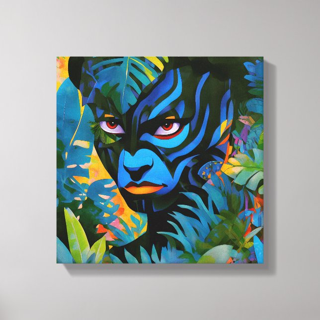 Lienzo "Kuiráya" - Hoja pintada - Mujeres En La Amazonía (Anverso)