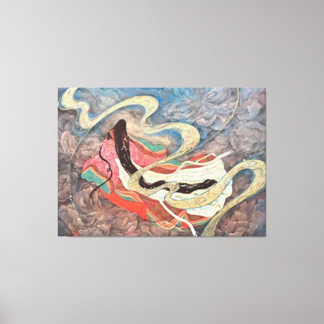 Lienzo  Kumoi-ji: Celestial Journey of the Heian Princess (Anverso)