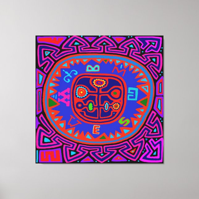 Lienzo Kuna Indian Mola (Anverso)