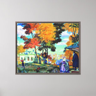 Lienzo Kustodiev - Otoño, pintura famosa de 1924,