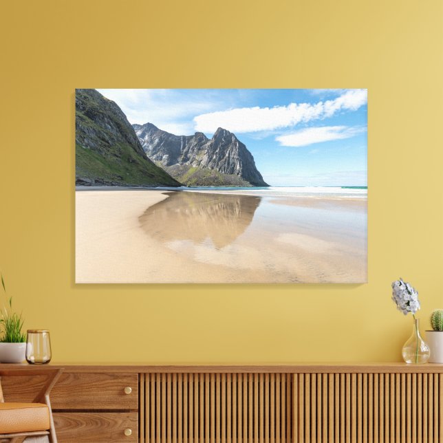 Lienzo Kvalvika Lofoten Noruega (Insitu (Sala de estar))