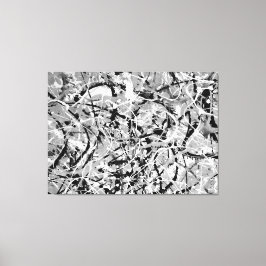 Lienzo L NEGRO Y BLANCO - Pintura de acción -Resumen-