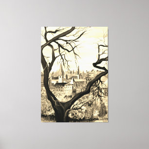 Lienzo La antigua Provenza francesa en medios mixtos bohe