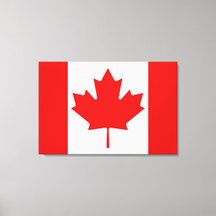 Lienzo La bandera de la hoja de arce de Canadá