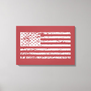 Lienzo La bandera de los Estados Unidos con efecto rizado