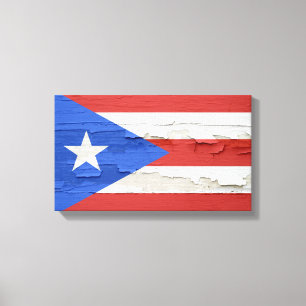 Lienzo La bandera de Puerto Rico resistió a la pintura