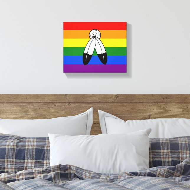 Lienzo La Bandera del Orgullo de Dos Espíritus de Slipper (Insitu(Dormitorio))